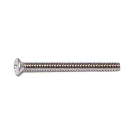 Midwest Fastener #8-32 x 2 in Phillips Oval Machine Screw, Plain 18-8 Stainless Steel, 100 PK 05007
